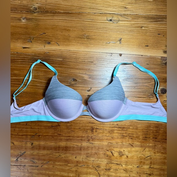 Victoria’s Secret Perfect Shape Bra Pink, Gray, Teal 32C Soft 2-way racer back - Picture 8 of 8